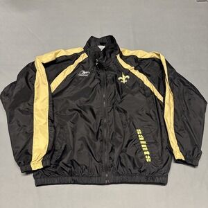 Vintage 1990s New Orleans Saints Reebok NFL Windbreaker XL Full Zip